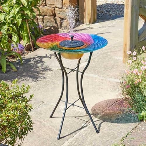 Smart Solar Springbrunnen Rainbow für Garten, 46 cm Durchmesser, 50 cm Höhe, mit Solarpumpen-System