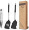 Lot de 3 spatules en silicone avec pince à barbecue, sans BPA, résistantes à la chaleur, pour la cuisine, passent au lave-vaisselle, ustensiles de cuisine pour rôtir, griller et cuisiner