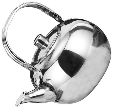 ZUNOXAZ Pentola Linglong auto elettrico bollitore teiera elettrica riutilizzabile collo di cigno aria teiera in metallo bollitore portatile teiera per la casa Acciaio inossidabile Silver