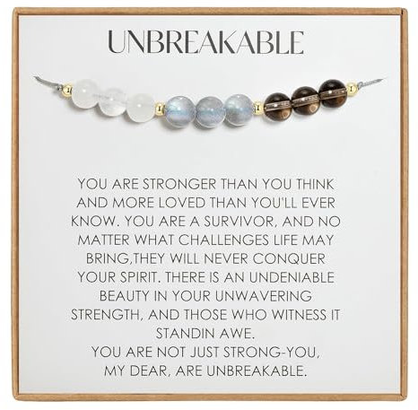 YNR Mondstein Kristall Armband, Verstellbar, mit Geschenkkarte, für Damen, Herren und Freunde, Geschenk für Geburtstag, Muttertag, Weihnachten