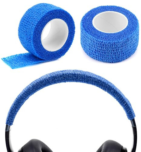 Geekria Copertura in tessuto non tessuto per cuffie Turtle Beach Stealth 700 Gen 3, 600 Wireless, AKG K420, A10, SteelSeries Arctis 1, Nova 1, Logitech G PRO X (blu/2 pezzi)