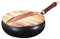 Gralara Pentola da cucina senza stick wok senza rivestimento in legno manuale di pentole multiuso forgiando padella di ferro per campeggio per la casa del, Coperchio di Legno