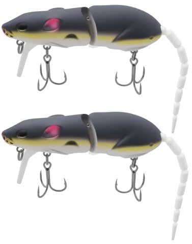 eMagTech 2 St¨¹cke Ratte Maus Swimbait 15g 15,5 cm Topwater Jointed Crankbait f¨¹r Raubfisch Hecht Angeln
