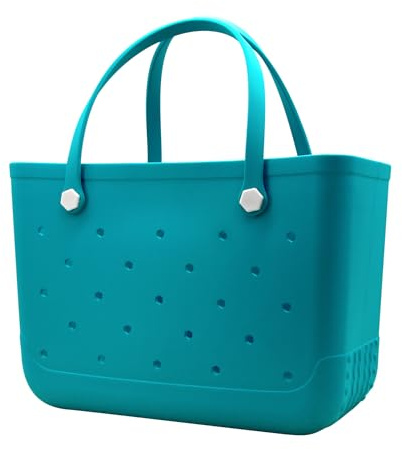 Beach Totebag X-Large Waterproof Sandproof Rubber Beach Tote Bag with Zipper Pocket for Travel,Sport,Pool,Supermarket and Sea