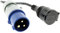 Adaptateur femelle 16A 2P+T en mâle CEE17 - Bleu - Zenitech