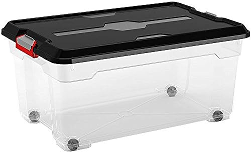 Kis 8463000 0271 02 Aufbewahrungsbox Moover Box, 43 L, Plastik, schwarz/transparent, 58 x 38 x 27 cm