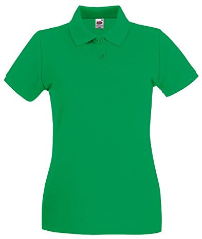 Fruit of the Loom Women's Polo Shirt Short-Sleeve, Womens Men, Green (Kelly green), Large