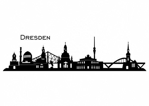Wandtattooladen Wandtattoo - Skyline Dresden Größe:130x33cm Farbe: weiß