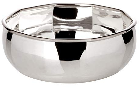 EDZARD Schale Ten (Ø 10 cm, H 4 cm) schwerversilbert aus Messing - Original Servierschale, Dekoschale, Obstschale, Servierschüssel - Schüsselschale kantig - Partner Geschenke für beide
