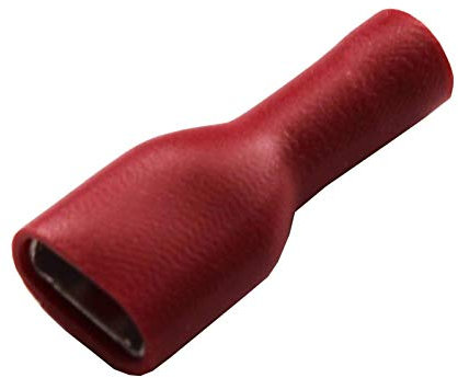 All Trade Direct 100 x Red 6.3mm Female Fully Insulated Spade Connector Push On Car Radio Speaker Crimp Terminal