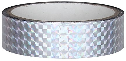 DEKO Klebeband zum Hula Hoop tapen [25mm x 30m, Silber] Hula Hoop Hologramm Klebeband