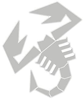 Abarth Stickers Adesivi Prefustellati Scorpione Argento, 12 cm