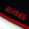 Autoteppich Stylers ATS-Q300_E46-103-012 Passform Velours-Fußmatten mit Bestickung E46 und Rand in Rot