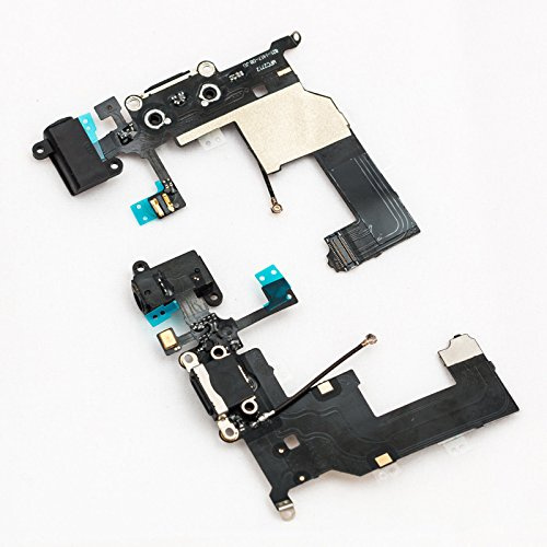 M&M Smartek Flex für ori. iPhone 5 Ladebuchse Dock USB Charging Connector Audio inkl. 7-teiligem Werkzeugset (Schwarz)