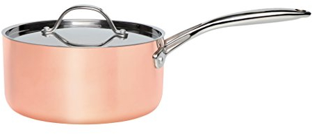 Stanley Rogers Kochtopf Copper Tri-Ply Ø 20 cm mit Deckel - Hochwertiger Edelstahl mit Antihaftbeschichtung, schnittfest, langer & ergonomischer Griff, für alle Herdarten inkl. Induktion
