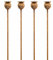 RUDDINGS WOOD Set of 4 x 120cm Tall Natural Rust Metal Poppy Design Flower Plant Support Stakes - Rusty Steel Garden Support Sticks - Garden Border Stakes