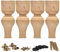 La Vane Massivholz Möbelfüße 20cm (4 Stück) – Unlackiert & Unfinished, DIY Tischbeine für Sofa, Bett, Schrank | Geschnitzte Holzbeine Ersatz
