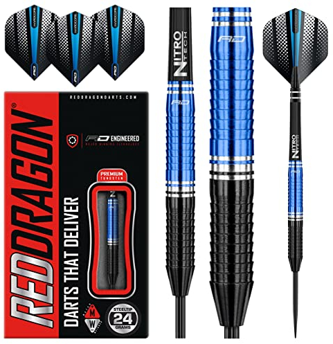 RED DRAGON Razor Edge ZX die Reihe Dartpfeile Tungsten Profi Steel Darts mit Flights und Schäfte (ZX-3, 24G)