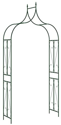vidaXL Voûte de Jardin Pergola Arche à Rosiers Arceau Plantes Grimpantes Lys Lierre Patio Terrasse Extérieur Vert Foncé 120x38x258 cm Fer