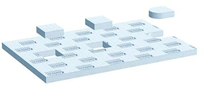 LUX ELEMENTS Unterbauelement für Höhenausgleich von Duschböden 140 x 90cm I Hartschaum Duschbodenelement mit Füllstücken I Einfaches Zuschneiden I Blau