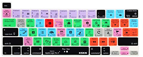 XSKN Tastaturabdeckung aus Silikon, kompatibel mit MacBook Pro 13,3 Zoll (33,8 cm), 40,6 cm, mit Touch Bar und Touch ID – A2251 A2289 A2338 M1 A2141 (US-Version, Logic Pro X)