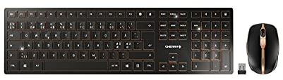 CHERRY DW 9100 SLIM clavier RF sans fil + Bluetooth Pannordique Noir