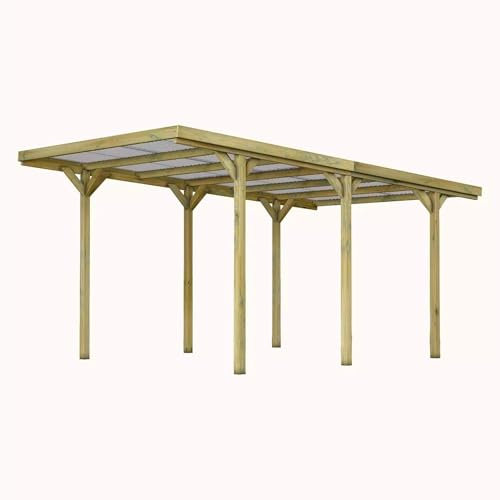 Forest Style Carport en Bois traité 1 Voiture 14,2 m² - Jean