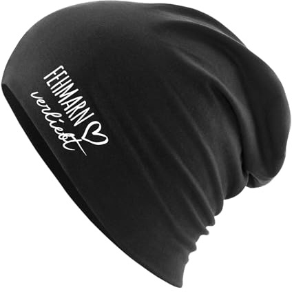 Huuraa Slouch Beanie Fehmarn verliebt Geschenk | Erwachsenen Wintermütze Baumwolle und Elasthan Mütze Geschenkidee doppellagige Baumwollmütze