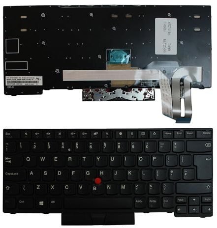 Power4Laptops Vereinigtes Königreich Mit Zeiger Schwarz Rahmen Schwarz kompatible Ersatz Tastatur kompatibel mit Lenovo ThinkPad T490