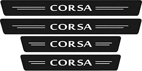COJJ-Door Sill Protector for Op- el Corsa B C D E F 2021 2020 2019 2018 2017 2016-1993, 4Pcs Car Scuff Plate Door Sill Trim Welcome Pedal Car Accessories