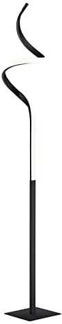lightling LED Stehleuchte Wibke, Korpus aus schwarz matt Metall, fest verbaute LED Technik (11W), dimmbar (Switch Dimmer), Höhe: 145 cm, Breite und Tiefe: 20 cm