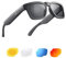 OhO Smart Glasses, occhiali da sole polarizzati con altoparlante Bluetooth, protezione UV atletica/all'aperto e controllo vocale, unisex (lenti grigie)