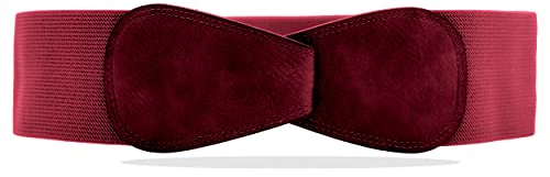Van Der Rich ® - Obi Gürtel Elastisch Dehnbar Breite 7 cm - Damen (Bordeaux, One Size)