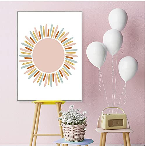 Taxpy My Sunshine Kinderzimmer Poster Leinwand Gemälde Druck Mädchen Wandkunst Bild für Kinderzimmer Home Decor Boho Pink Rainbow Clouds You Are,40x50 No Frame