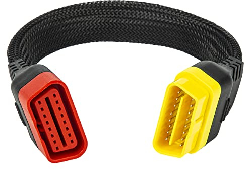 Bolwins Q64CS OBD2 Verlängerungskabel 36cm – 16 Pin Stecker auf Buchse mit flexiblem Schwanenhals – Diagnose Adapter für OBDII Schnittstellen – ultraflaches Design aus Nylon – robust & langlebig