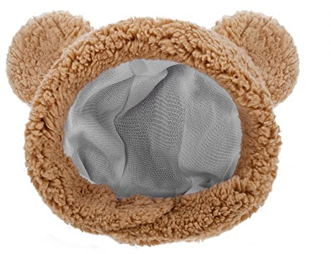 DONGKER Katze Hut, Süßes Katzenkostüm, warme Bärenmütze für Katzen, verstellbare weiche Kopfbedeckung für kleine Haustiere, Bärenmütze für Katzen, Welpen, Hunde, Lustiges Katzenoutfit