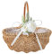 JYCRA Panier de rangement en osier tressé avec roses artificielles pour mariage, décoration d'intérieur, blanc