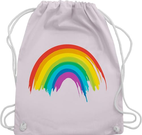 Turnbeutel Rucksack - Kleidung Pride Flag - Regenbogen LGBT & LGBTQ - Unisize - Pastell Rosa - lgbtq+ beutel csd rainbow bauwollbeutel lesbian christopher street day turnsack lqbtq beutelrucksäcke