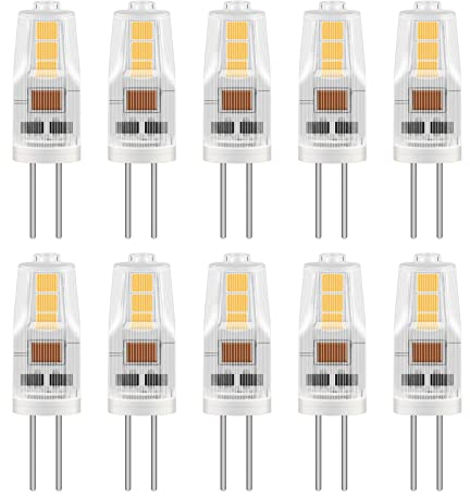Caldarax G4 LED Lampen 12V 2W, Ersatz für 20W Halogen, 200LM, Neutralweiß 4000K, Nicht Dimmbar, LED Energiesparlampe, G4 Stiftsockellampe, für Unterbauleuchten, Landschaftsbeleuchtung, 10 Stück