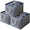 OUTBROS Storage Basket, Foldable Fabric containers, Box for Shelves with Handles and Drawstring, Used for Towels, Clothes, 33 x 23 x 20 cm, (Gray, 3 pack)