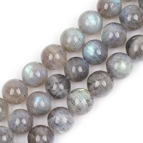 GEM-Inside AA Grade 12mm Blue Rainbow Labradorite Round Gemstone Semi Precious Loose Beads for Jewellery Making 15''