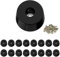 16 PCS Round Rubber Furniture Feet Pads with Screws,Table Leg Pads,Rubber Ends for Chair Legs (16, 28 x 25 x 14mm)