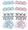 com-four® Baby-Partydeko-Set blau/rosa - Konfetti und Hängedeko für Geschlechterparty - süße Raumdeko für Babygeburtstag - Gender-Reveal (rosa/blau)