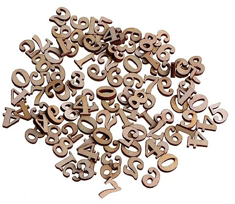 Holz-Zahlen-Verzierungen, 100 Stück, Adventskalender-Karte, Zubehör für Zuhause, Festival, Countdown-Kalender, Knoten, Frosch-Knöpfe