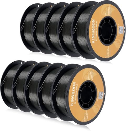 Kingroon Filament PLA de 1,75 mm pour imprimante 3D, filament pour matériaux d'impression 3D de 10 kg, précision dimensionnelle +/- 0,03 mm, filament PLA pour imprimante 3D avec bobine, filament PLA