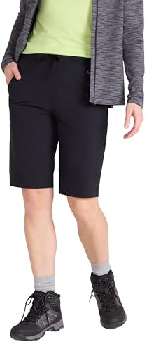 Mountain Warehouse Explorer Womens Long Shorts - Quick Drying Ladies Trek Pants, Lightweight Trousers, UV Protected - Spring Summer, Camping, Sports, Travelling Black (Long) Women's Size 14