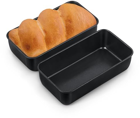 Herogo Brotbackform 2er-Set, Antihaft Mit Edelstahlkern, Rechteckig Für Toast, Brot, Kuchen, Gesund & Langlebig, Leicht Zu Reinigen (23x12x6 cm) Non-Stick Loaf Tin
