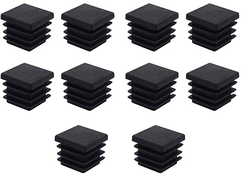 Lot de 10 bouchons carrés en plastique pour pieds de meubles, chaises, bureaux, tables, pieds, tuyaux - 60 mm x 60 mm