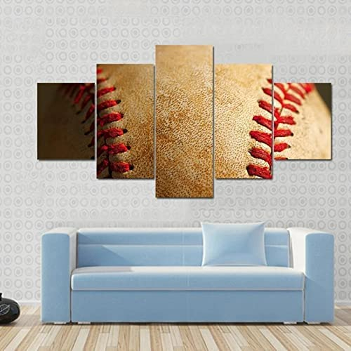 5 Stück Leinwand Poster Wandkunst Retro-Sport-Baseball Rahmenlos 200 X 100 Cm Wanddekoration Modernes Kunstwerk Gemälde Für Home Office Wohnzimmer Schlafzimmer Für Esszimmer Kinderzimmer Galerie