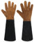 HANDLANDY Ladies Leather Gardening Gloves, Thorn Proof Long Gauntlet Garden Gloves, Elbow Length Rose Pruning Gloves Black & Brown Medium